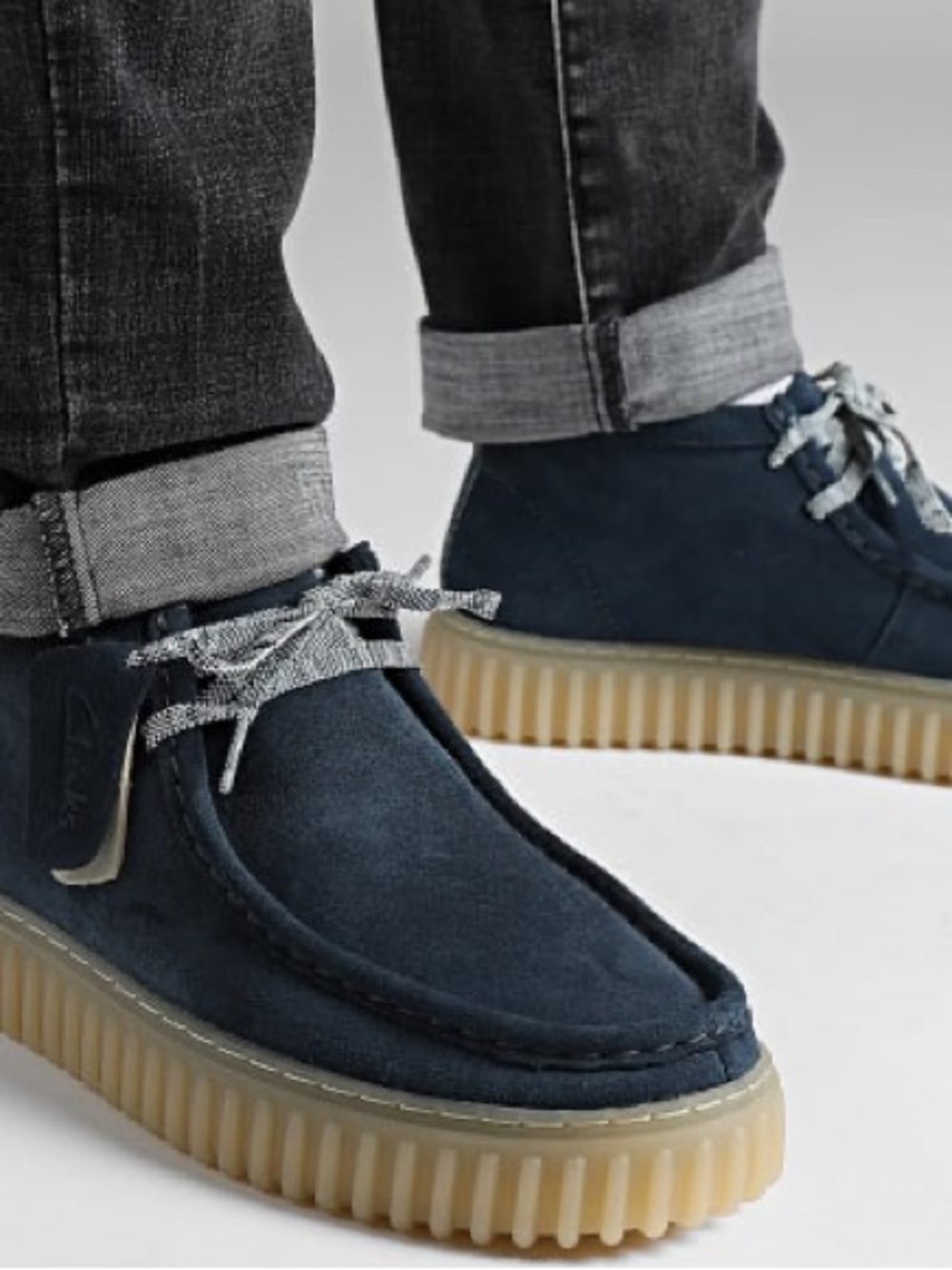 Clark’s Men’s Torhill Hi Blue Suede Shoes - Size 7 1/2